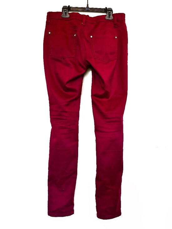 Blue Faith Denim - Blue Faith Straight Leg Stretch Red Jeans with Rhinestone Details Sz 7/8
